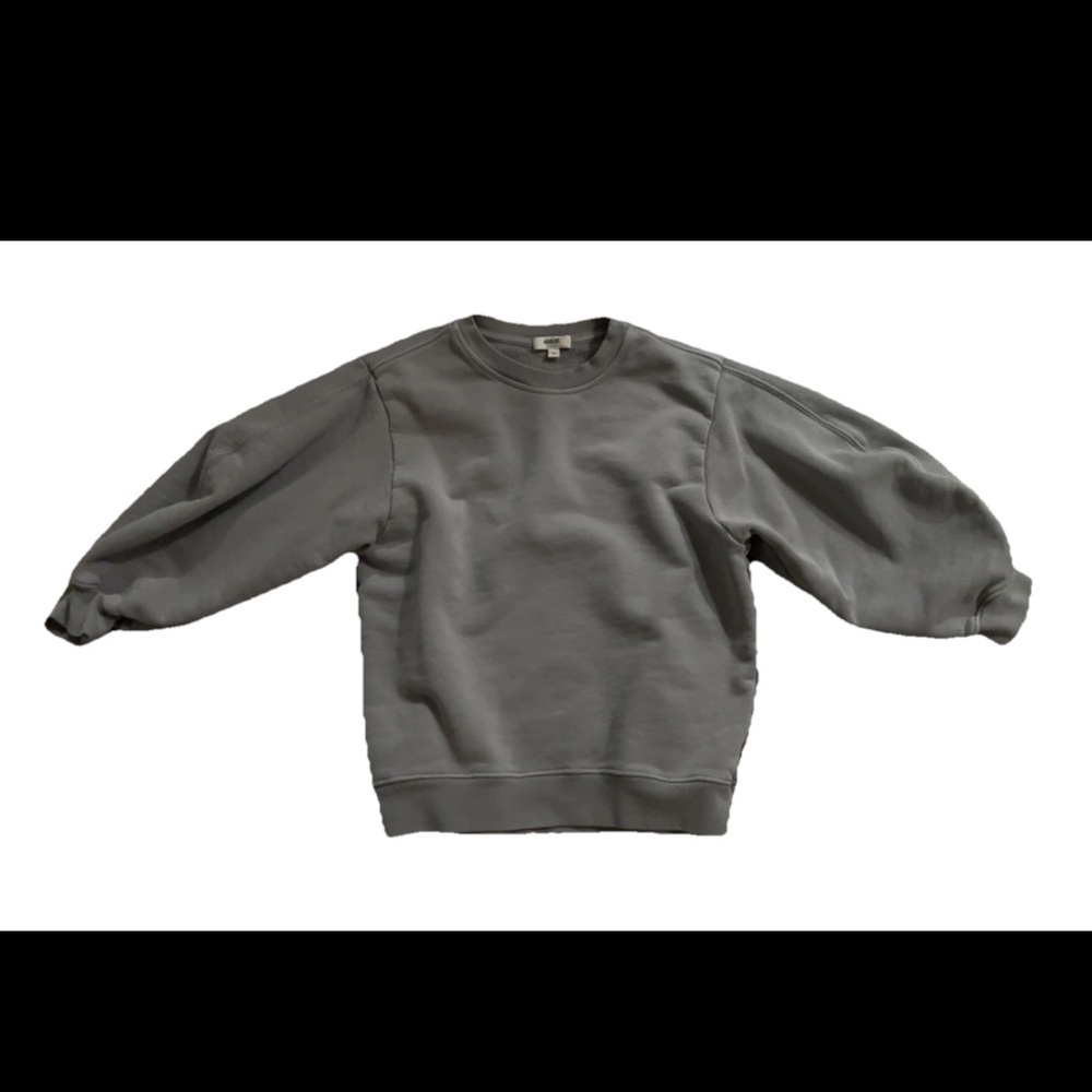 Agolde Los Angeles Sweatshirt Womens Gray Fleece Terry Crew Neck 3/4 Sleeves